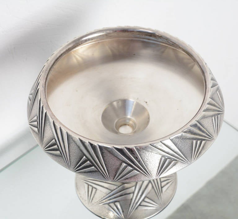 1930s Silver Plated Art Deco Bowl In Good Condition In Vlimmeren, BE