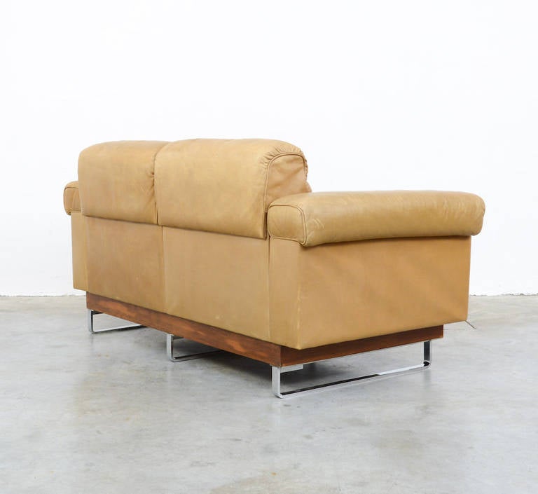 Late 20th Century De Sede two-seat sofa and hocker DS-P