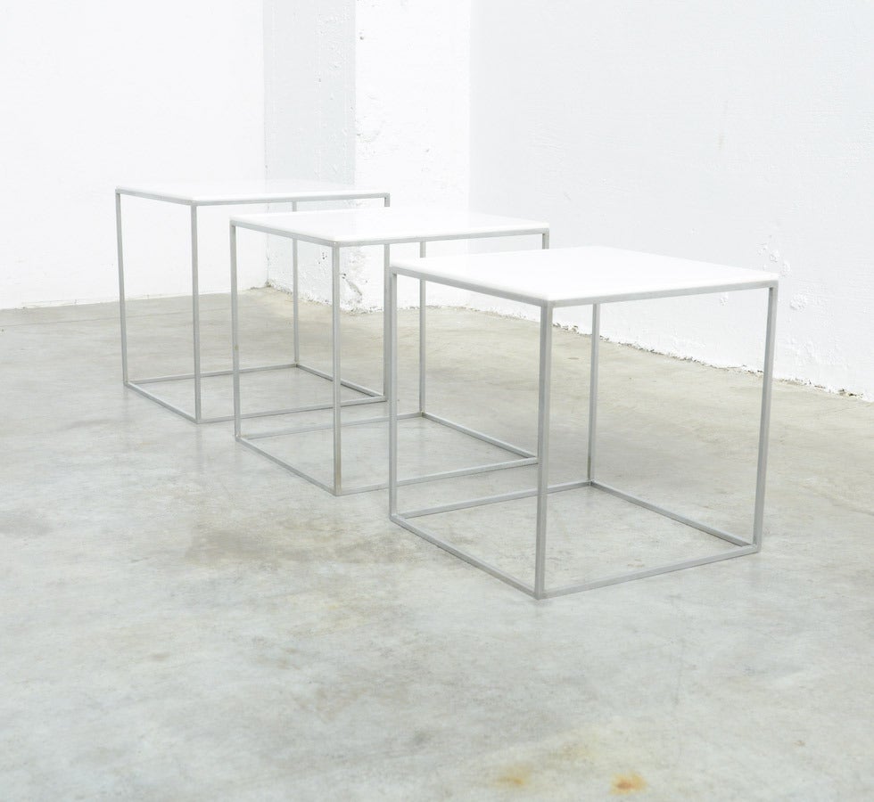 Danish Set of Three Side Tables PK71 by Paul Kjærholm for E. Kold Christensen