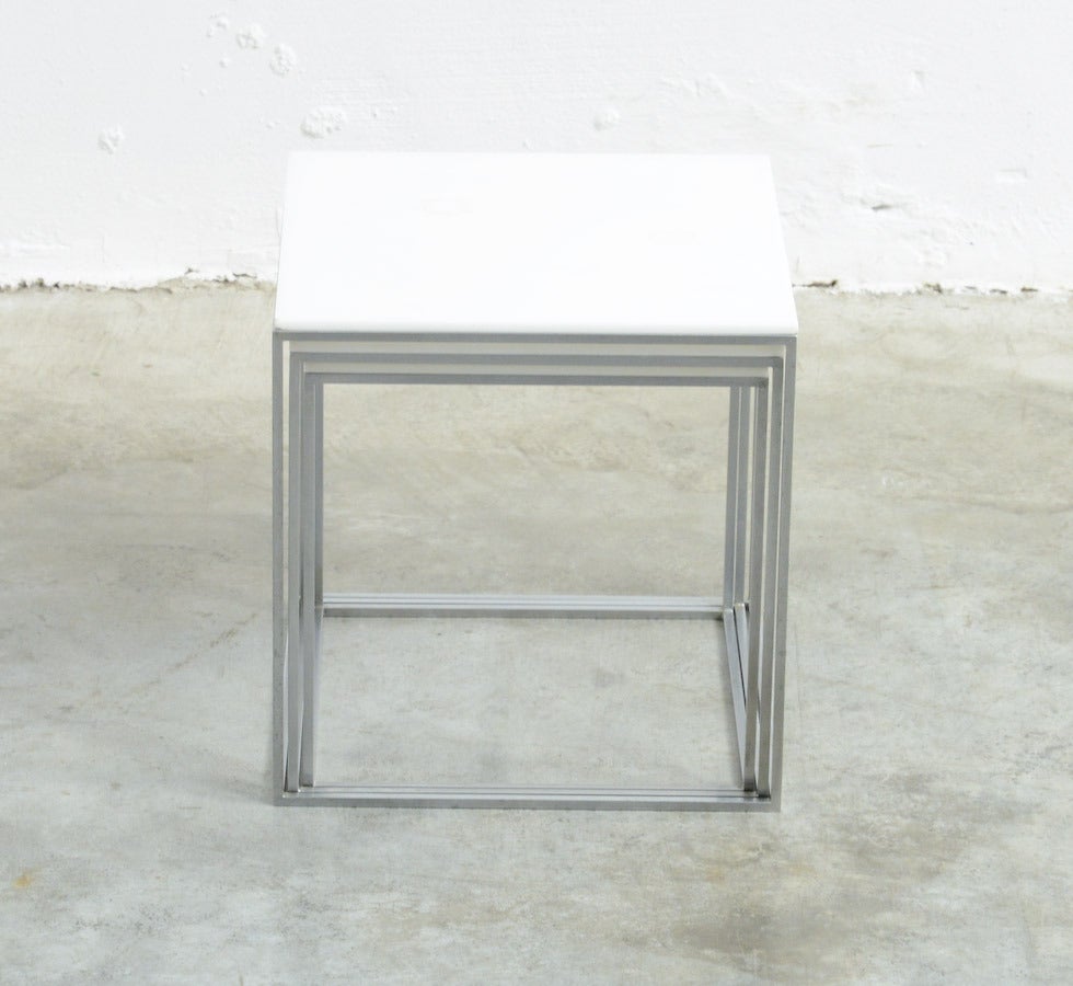 Set of Three Side Tables PK71 by Paul Kjærholm for E. Kold Christensen In Good Condition In Vlimmeren, BE