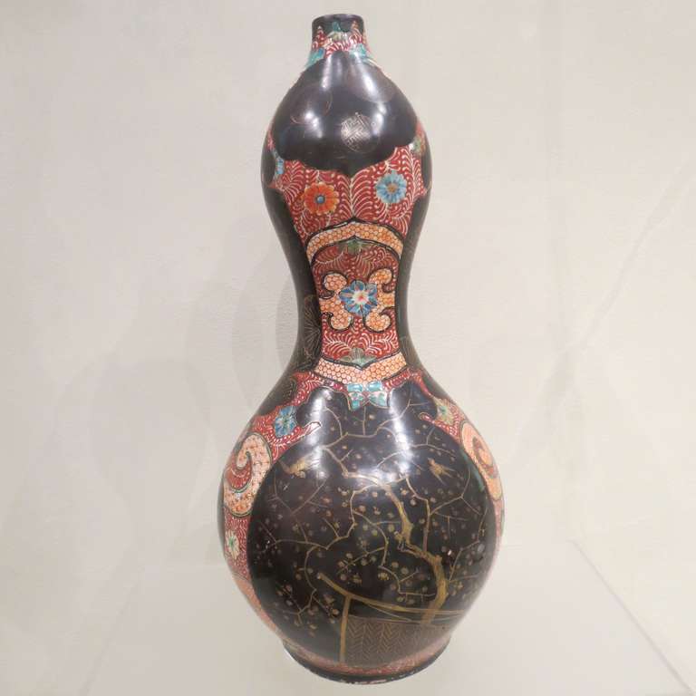 Große Vase aus japanischem Porzellan in Kürbisform, bemalt und lackiert, Pumpkin im Zustand „Gut“ im Angebot in Torino, IT
