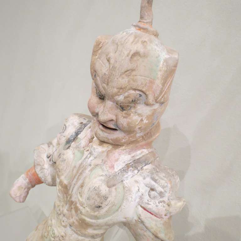 Chinese Tang Dynasty Ceramic Figure of a Military Officer In Good Condition In Torino, IT