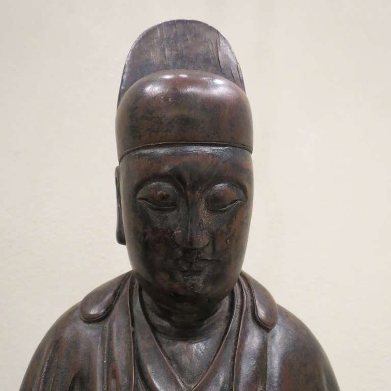 18th Century and Earlier Hard Wood Temple Sculpture, China,  K'ang-hsi Kingdom 1662-1722