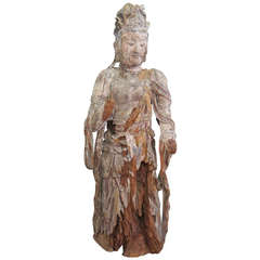 Standing Carved Wood Bodhisattva Avalokiteśvara, Guanyin, China, 1368-1644 11