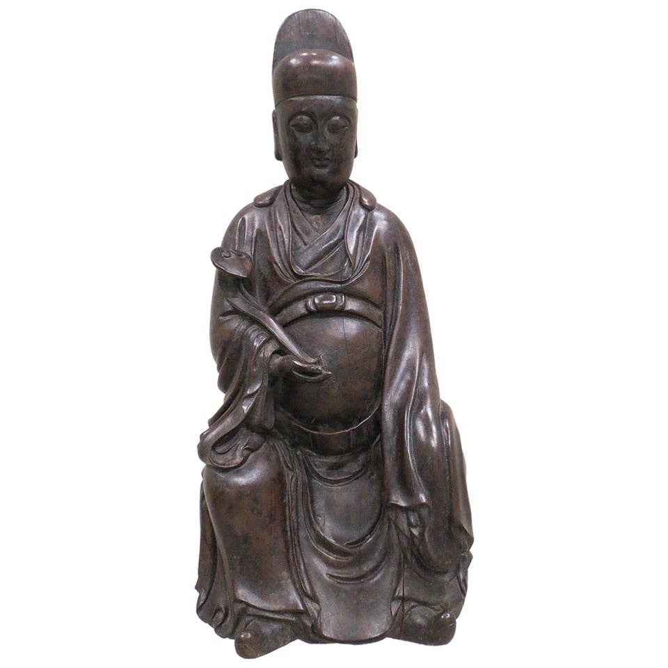 Hard Wood Temple Sculpture, China,  K'ang-hsi Kingdom 1662-1722