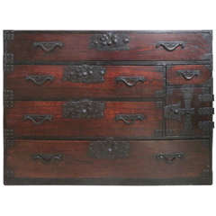 Isho-Dansu- Japanese Clothing Chest with Fine Iron Hardware