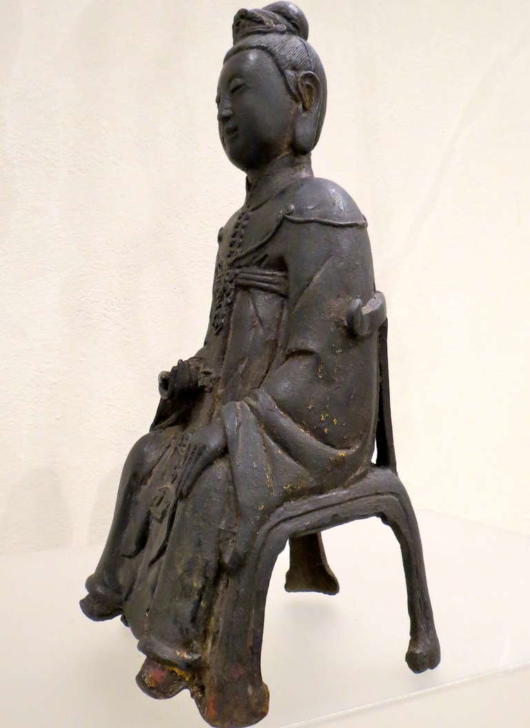 Fine Vietnamese Cast Bronze Taoist Ancestor Statue 2