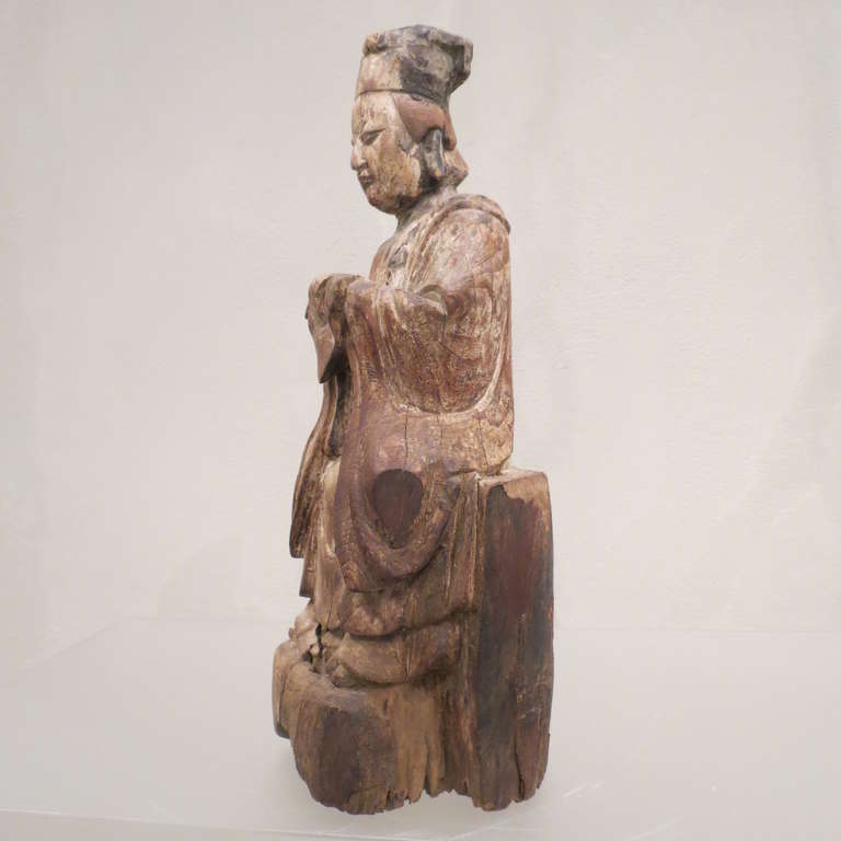 Carved Wood Figure of Xi Wang Mu, K'ang-hsi Kingdom, 1662-1722