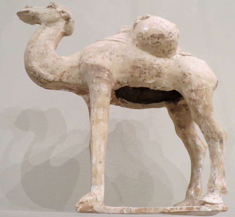 18th Century and Earlier Chinese Painted and Glazed Pottery Sui Dynasty Bactrian Camel