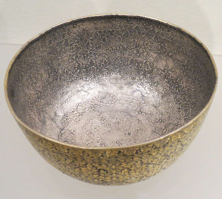 Gilded Silver Niello Bowl, Thailand, circa 1870 1