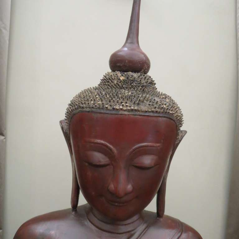 Exceptionally Large Burmese Dry Lacquer Buddha In Good Condition In Torino, IT