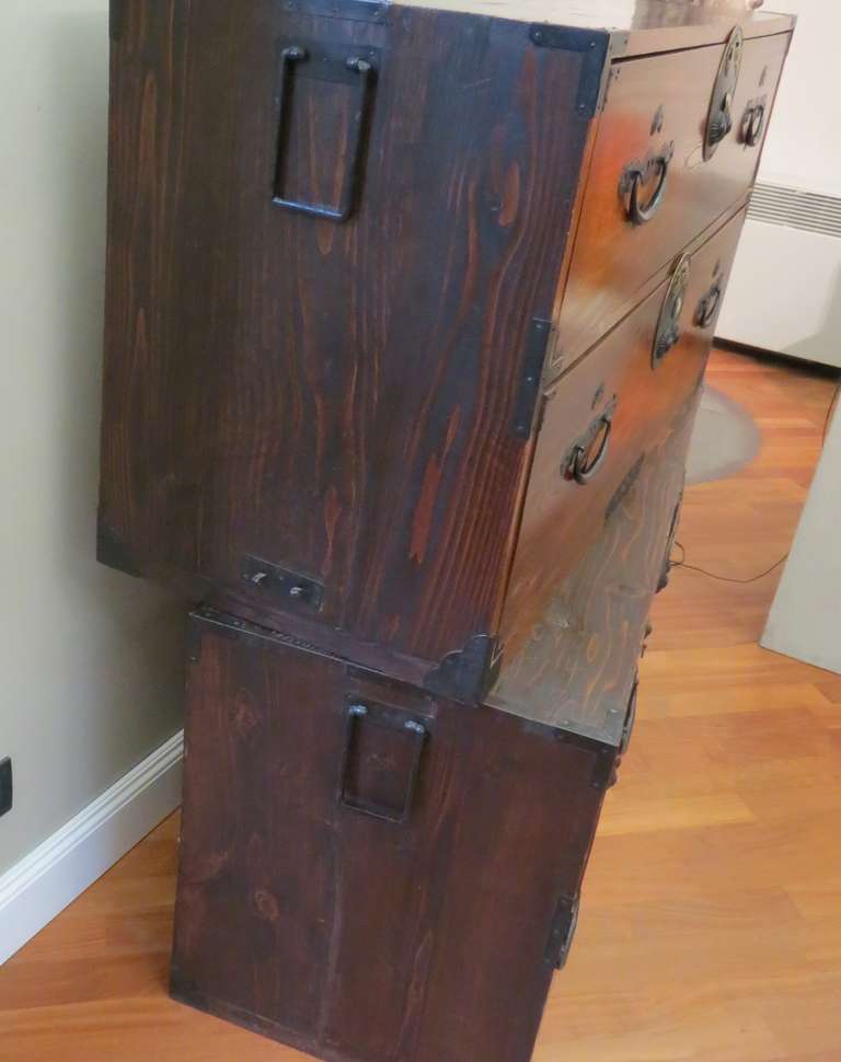 19th Century Isho-Dansu Japanese Clothing Chest with Fine Iron Hardware