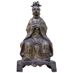 Figura de bronce dorado de Xi-Wang-Mu, dinastía Qing, reino de Qianlong