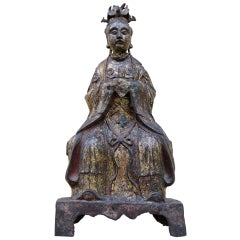 Figure en bronze doré de Xi-Wang-Mu, dynastie Qing, royaume Qianlong