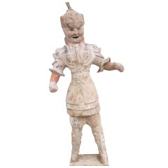 Antique Chinese Tang Dynasty Ceramic Figure of a Military Officer