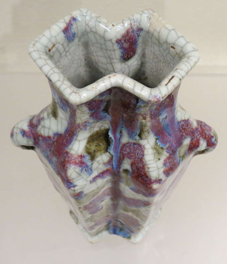 chinesische Sang de Boeuf-Vase aus dem 18. Jahrhundert mit Flammglasur im 