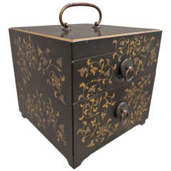 Japanese Black Lacquer Jewelry Box