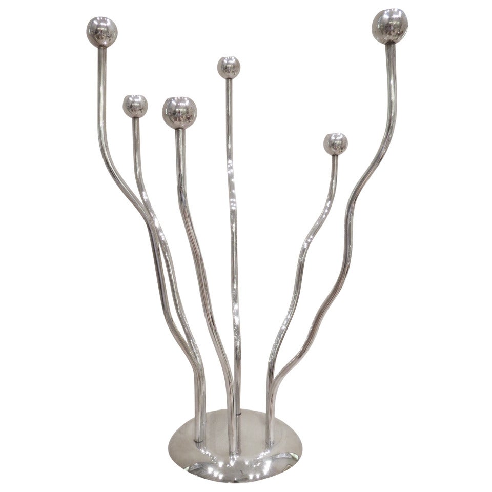 Silver Plated Candelabra by Mesa For Sale