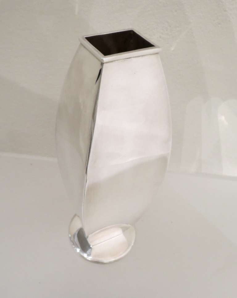 Italian Sterling Silver Vase by Jona Torino, Italy, 1990s For Sale