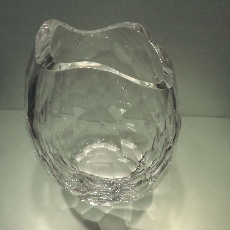 Czech Artel's Glacier Cut Glass Vase