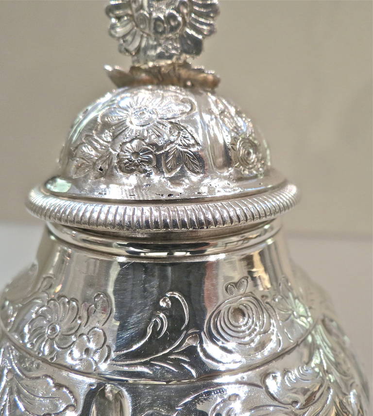Caja para el té de plata de ley inglesa de Jorge II, Londres, 1757 Inglés en venta