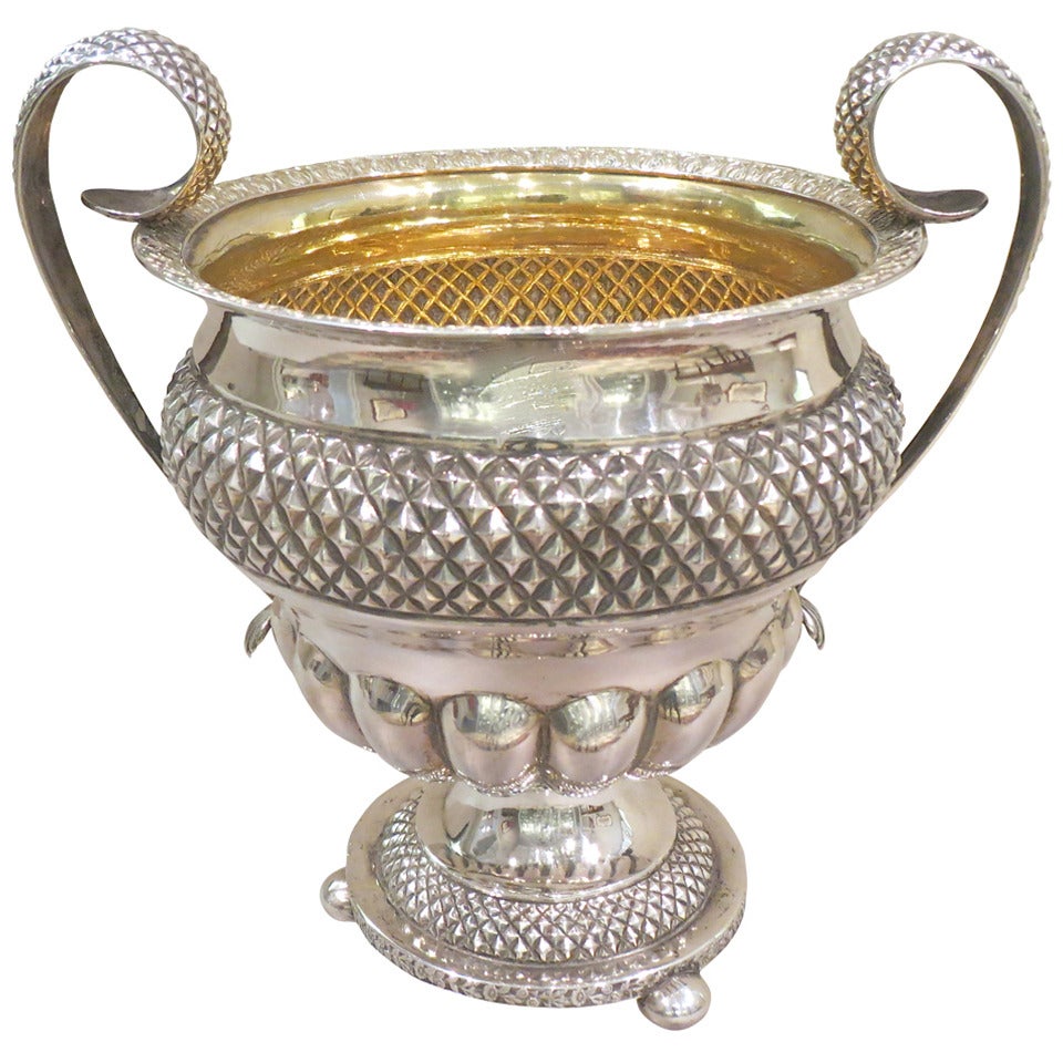 Portuguese Silver Sugar Bowl, First Half of the 19th Century For Sale
