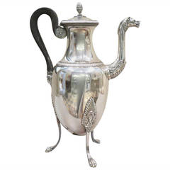 French First Empire Silver Coffee Pot, 1810 10