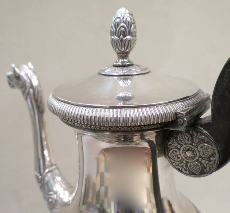 French First Empire Silver Coffee Pot, 1810 For Sale 1