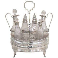 Fine George III Silver and Glass Cruet Set, London, 1800