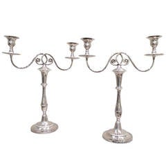 Pair of George III Candelabra in Old Sheffield Plate, England, circa 1790