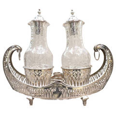 Antique French Silver Oil and Vinegar Cruet, Paris, 1798-1809