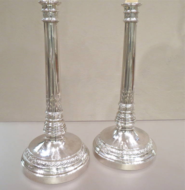 Pair of Silver Candlesticks, Germany, circa 1790 In Excellent Condition For Sale In Torino, IT