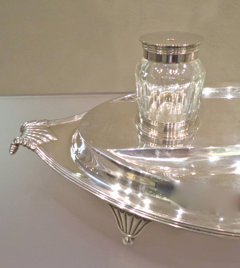 George III Sterling Silver Ink Stand For Sale 2
