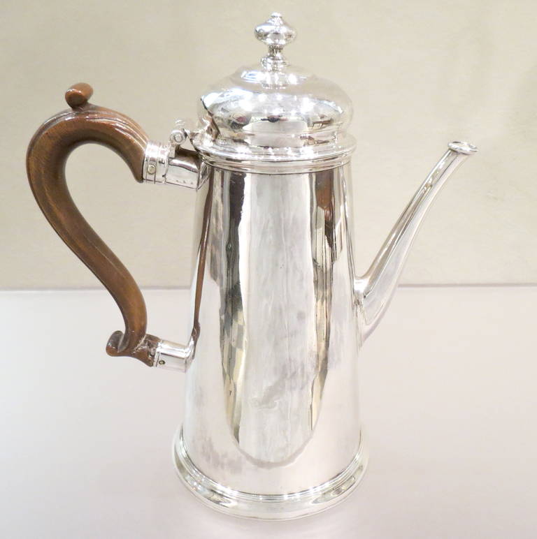 Antique Georgian Sterling Silver George II Coffee Pot 2