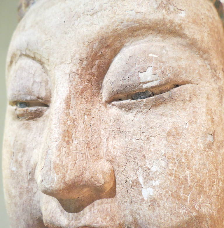Chinesische holzgeschnitzte sitzende Buddha-Statue 5