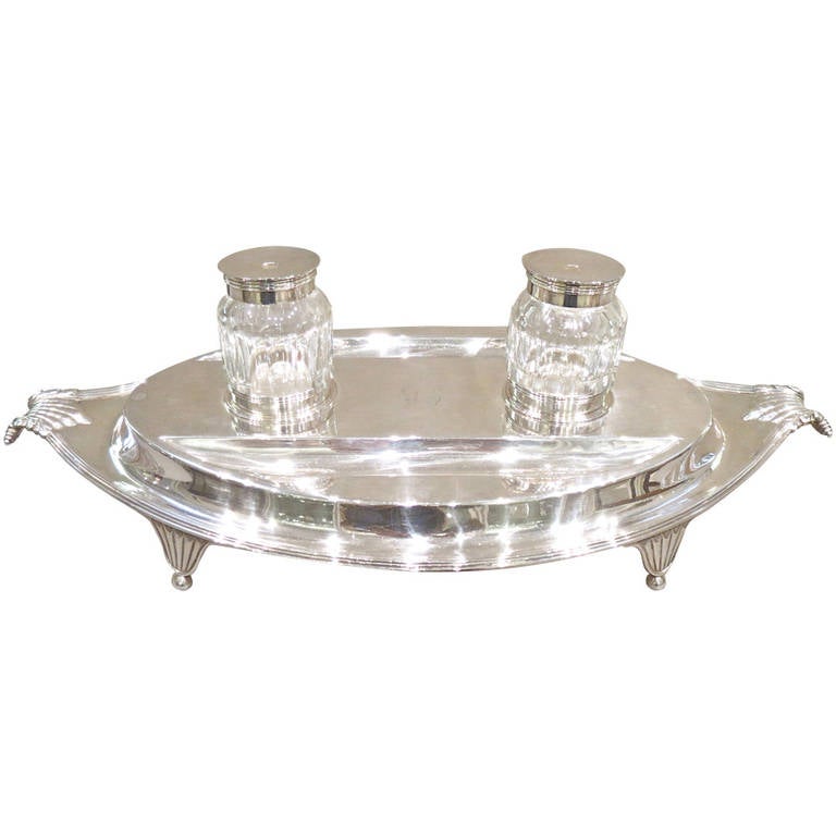Support d'encre en argent sterling George III