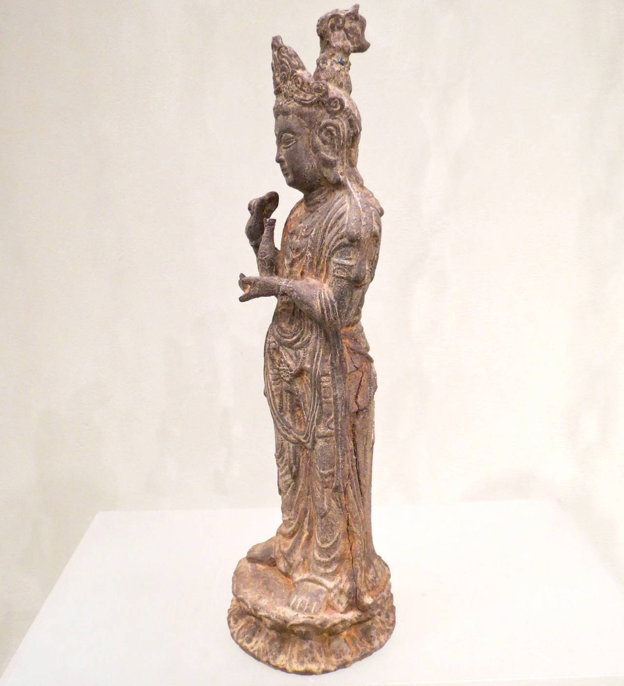 Ming Dynasty Iron Figure of a Standing Guanyin 1