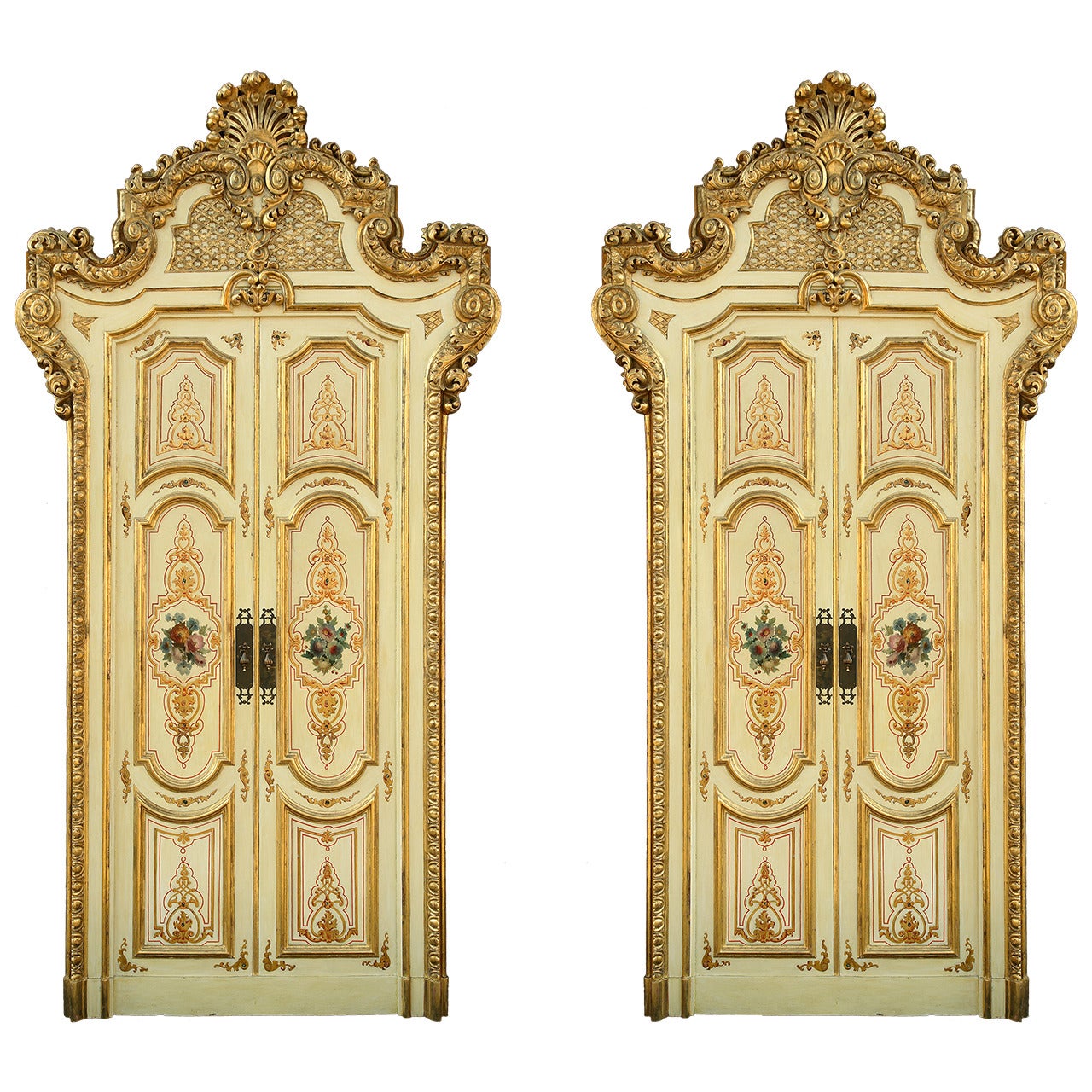 Late 19th Century Set of Four Venetian Palace Double Doors For Sale