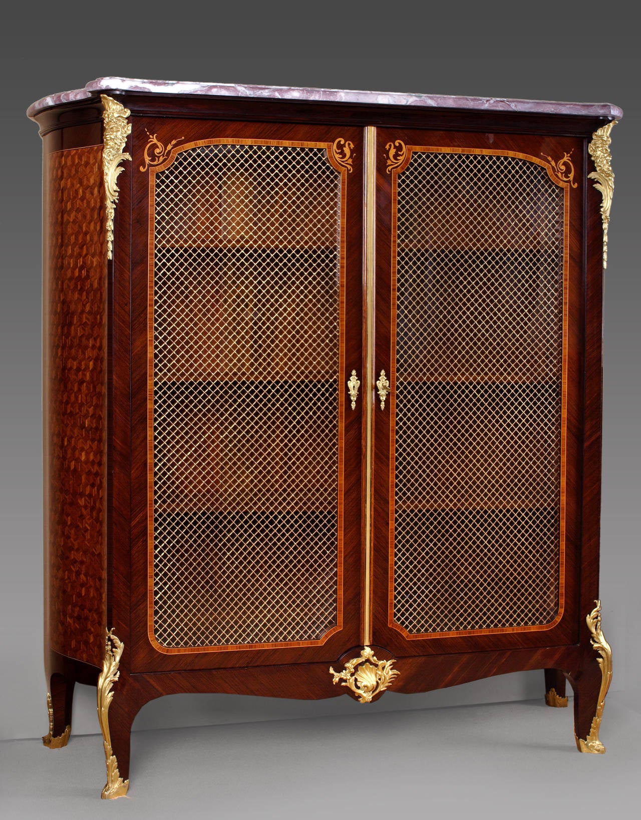 French F. Linke Bureau Plat and Bookcase, 19th Century For Sale