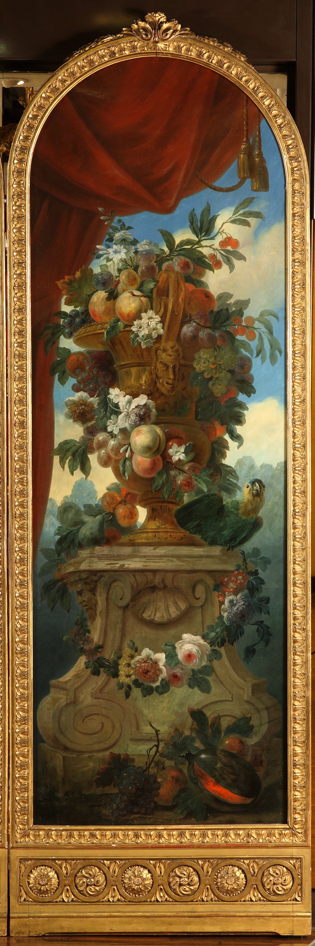 19th Century Four Still-Life Paintings in Louis XVI Style Carved Giltwood Frames, circa 1880 For Sale