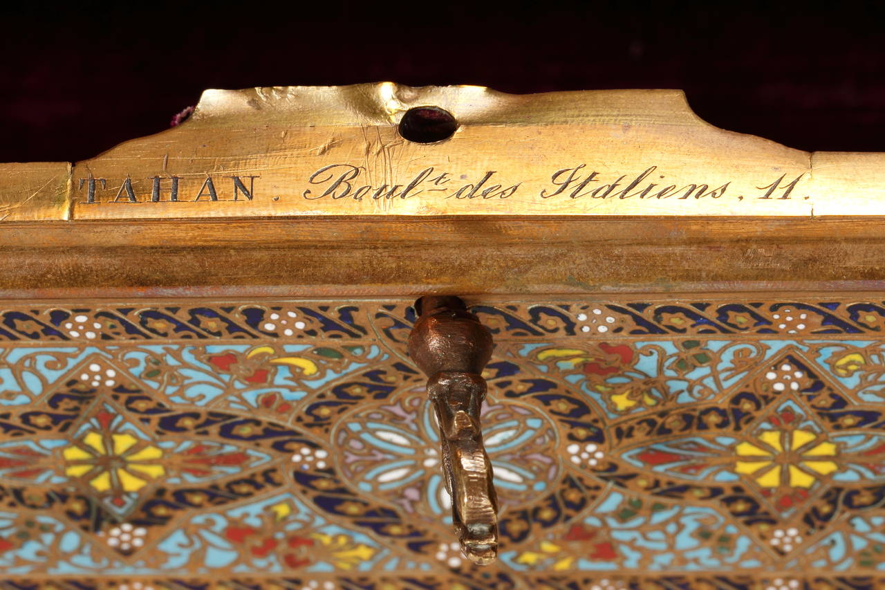19th Century Enameled bronze box by Tahan, circa 1870 For Sale
