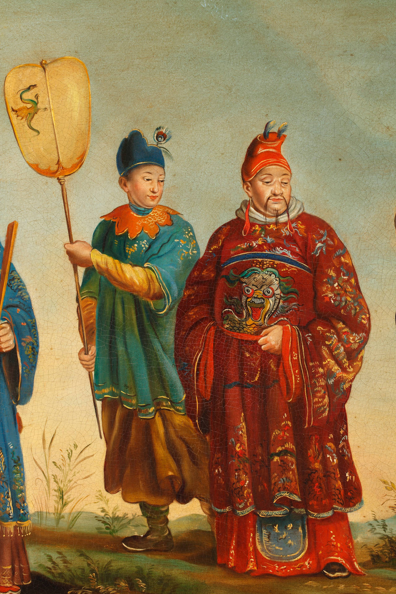 “Chinoiserie" Oil on Canvas, French School 19th Century