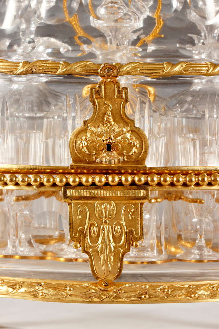 Baccarat French Gilt-Bronze Mounted Crystal Liquour Casket, circa 1860 For Sale 2