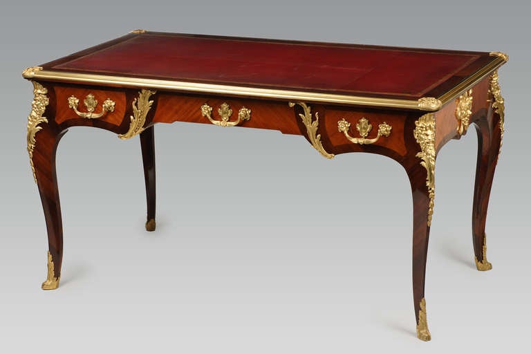 F. Linke
Cabinet-maker & Bronze-caster
(1855-1946)

Set of a regence style bureau plat and a bookcase

Signed on each Linke

France
Circa 1890
Flat Desk : Height : 76 cm (30 in.) ; Length : 141 cm (55 1/2 in.) ; Depth : 81 cm (31 3/4
