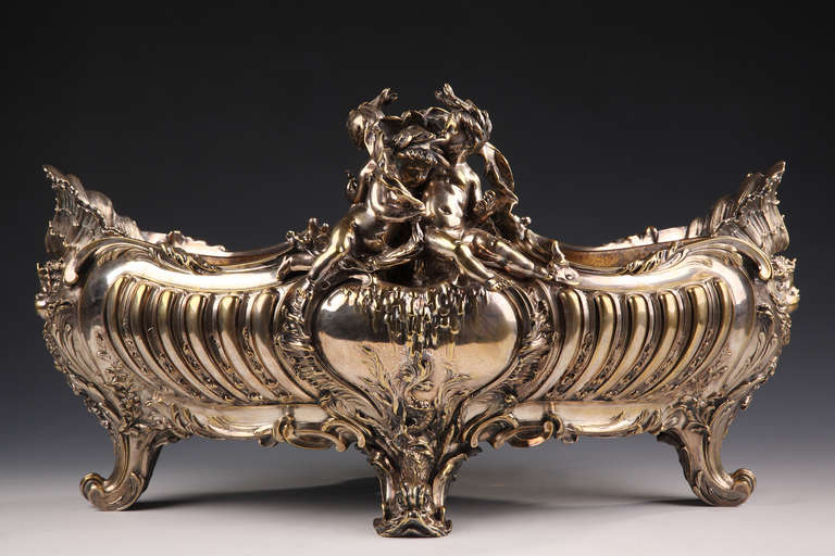 Exceptional French Bronze Jardinière Attributed to L. Messagé and Colin, C. 1885