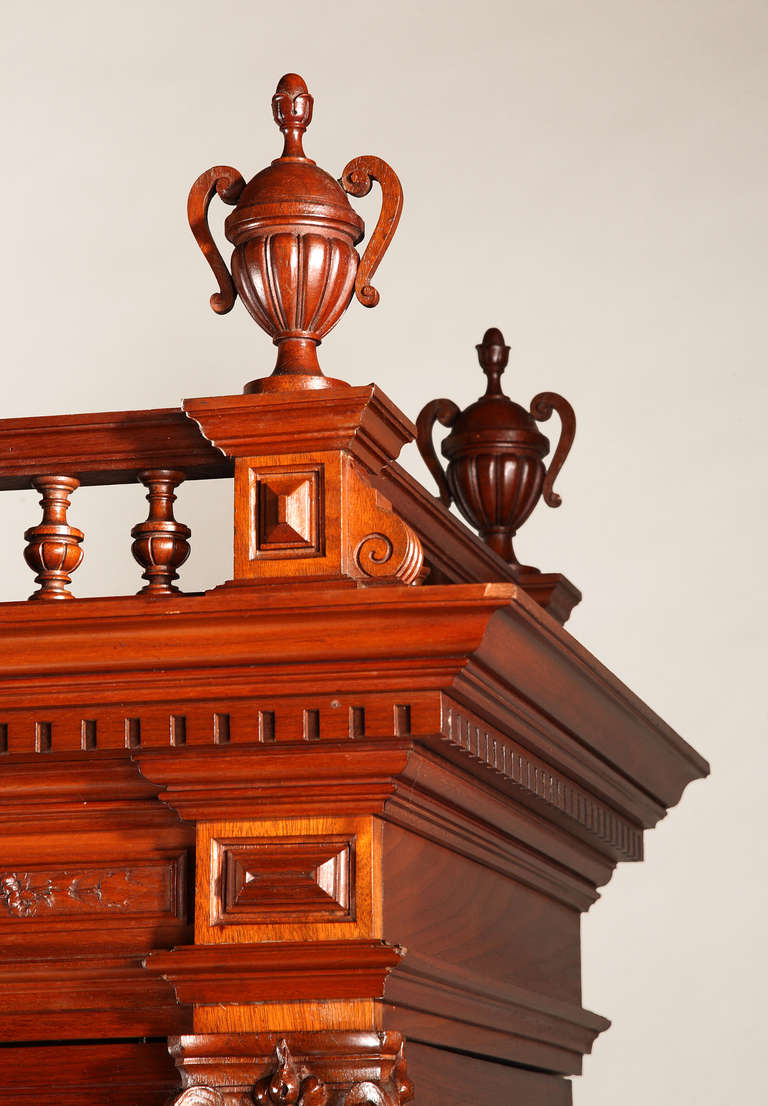 A French Renaissance Style Wood Carved Cabinet, 1893 In Good Condition For Sale In Paris, FR