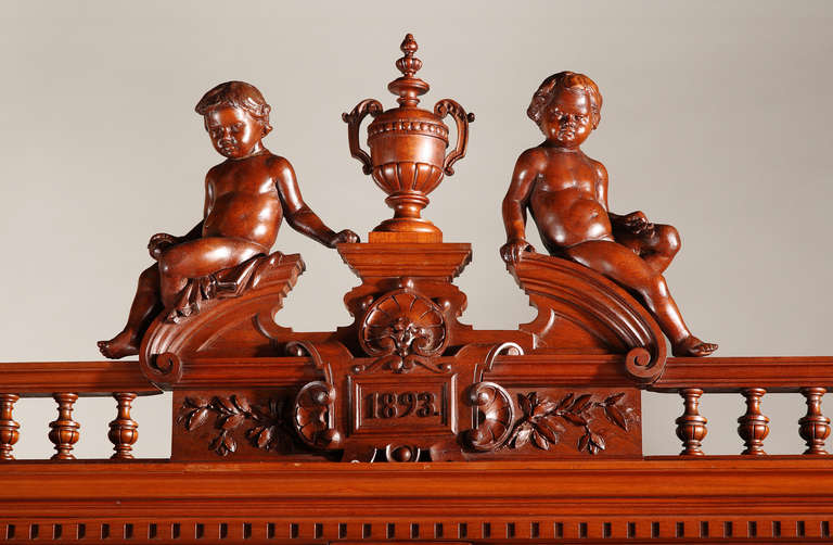 Armadio in legno intagliato in stile rinascimentale francese, 1893 In condizioni buone in vendita a Paris, FR