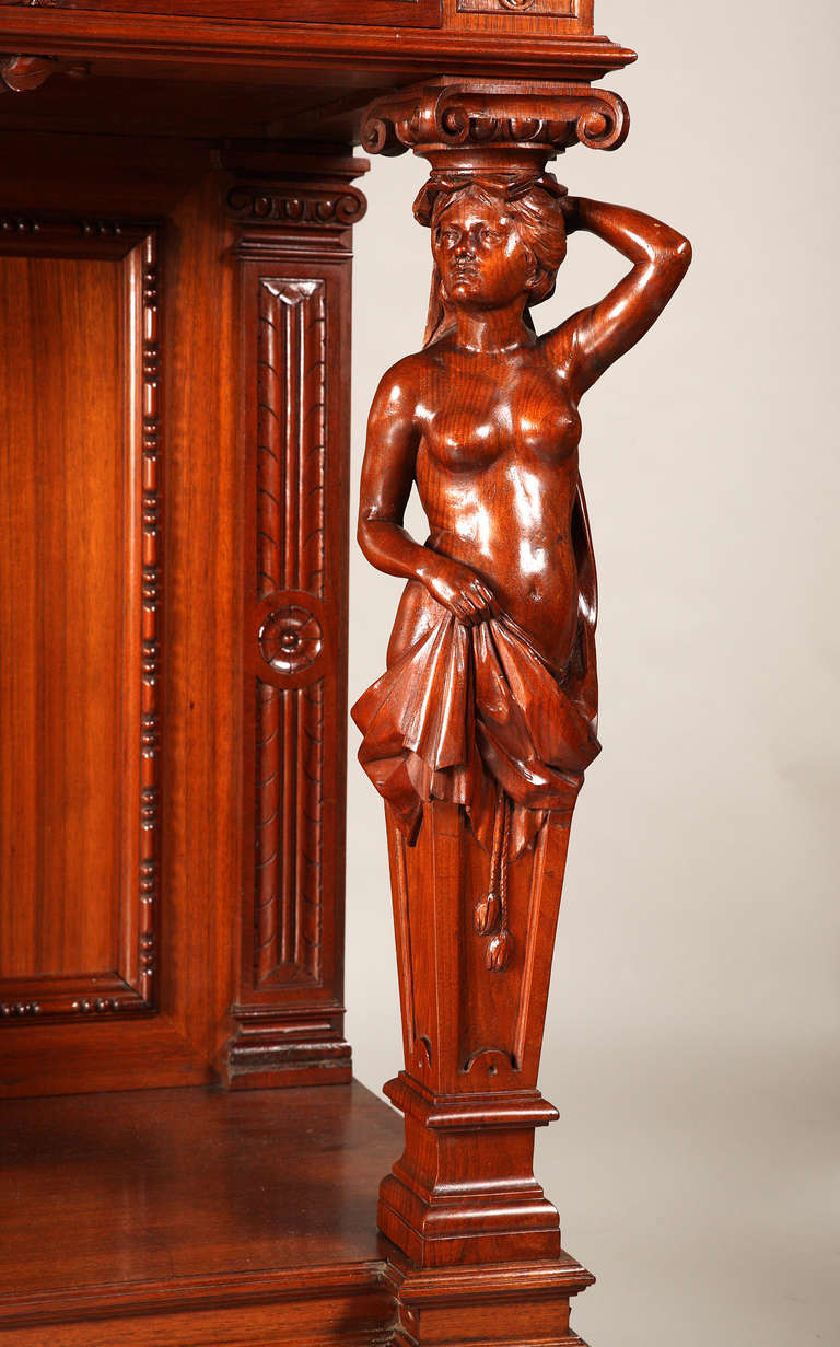 A French Renaissance Style Wood Carved Cabinet, 1893 For Sale 5