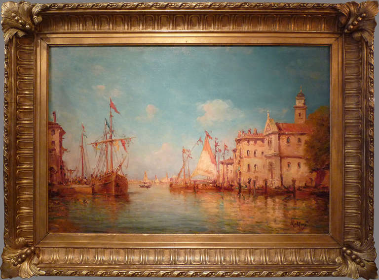 C. Malfroy - “The Harbor of Martigues” - A French Painting, Late 19th C.