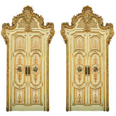 Magnificent Set of Four Venetian Palace Double Doors, Late 19th Century